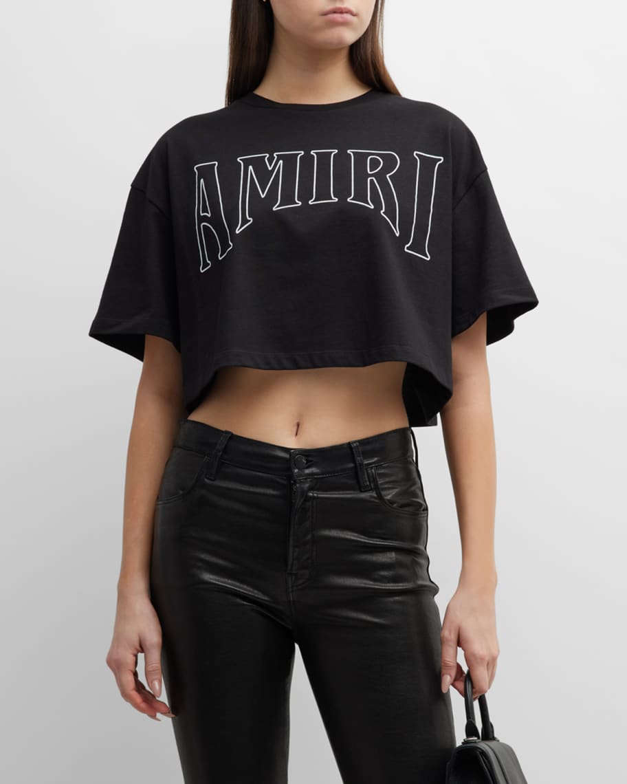 Amiri Sun-Warp Logo Cropped Tee | Neiman Marcus