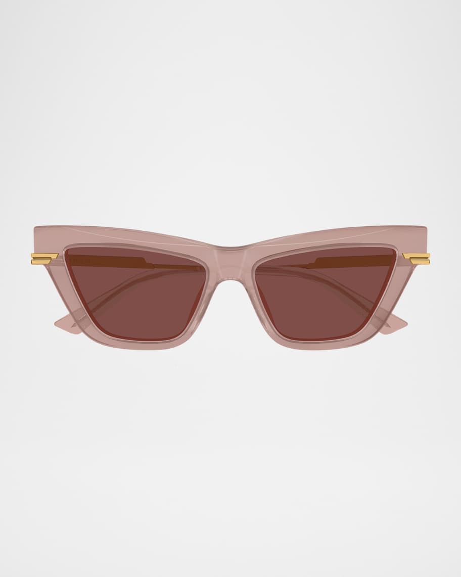 Bottega Veneta Logo Mixed-Media Cat-Eye Sunglasses | Neiman