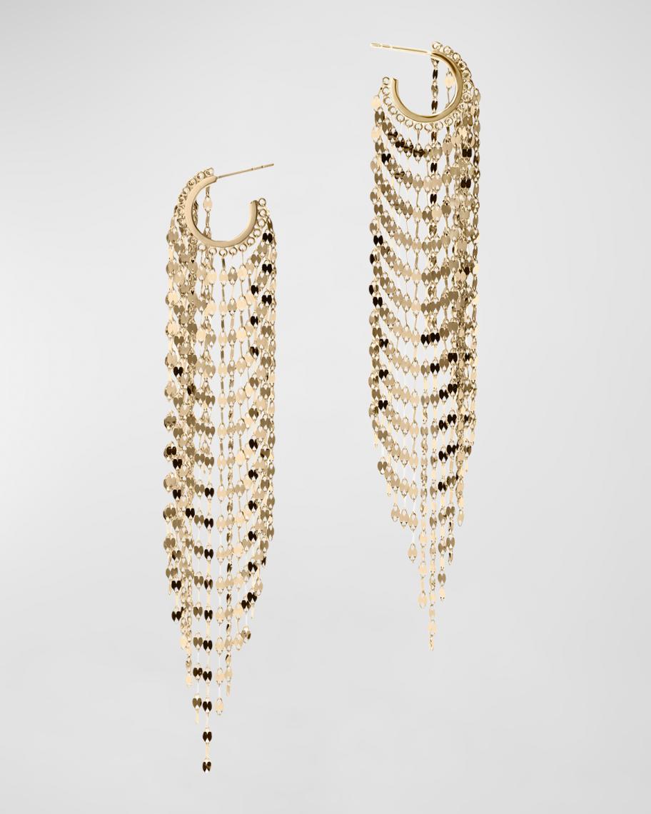 LANA Extra-Long Blake Fringe Huggie Earrings, 4.25