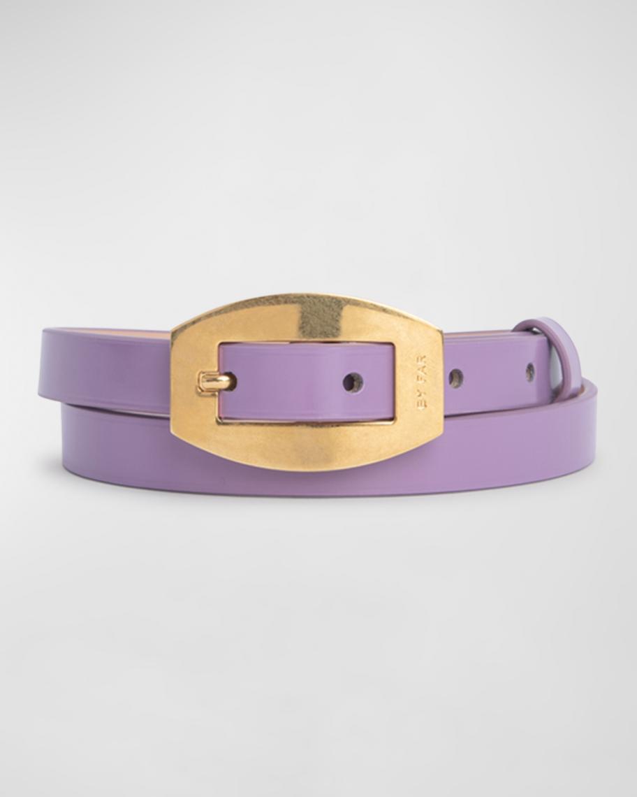 ?NWOT Neiman Marcus Patent Leather Belt? Saint Laurent Patent Leather Belt With Golden Hardware  main image 4