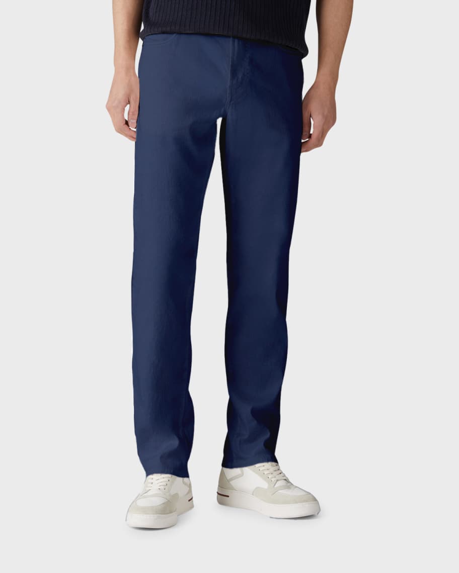 Loro Piana Men's Quarona Linen-Cotton 5-Pocket Pants | Neiman Marcus