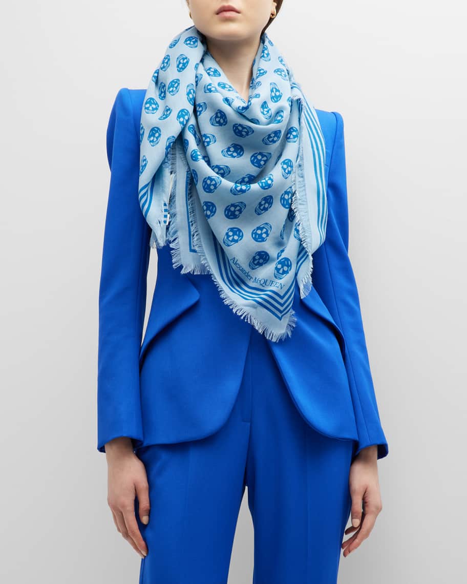 McQueen Skull Biker Wool Scarf Neiman Marcus