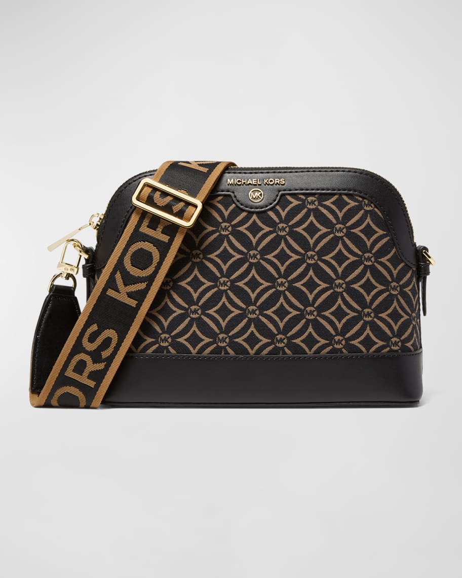 Jet Set Large Empire Logo Jacquard Dome Crossbody Bag