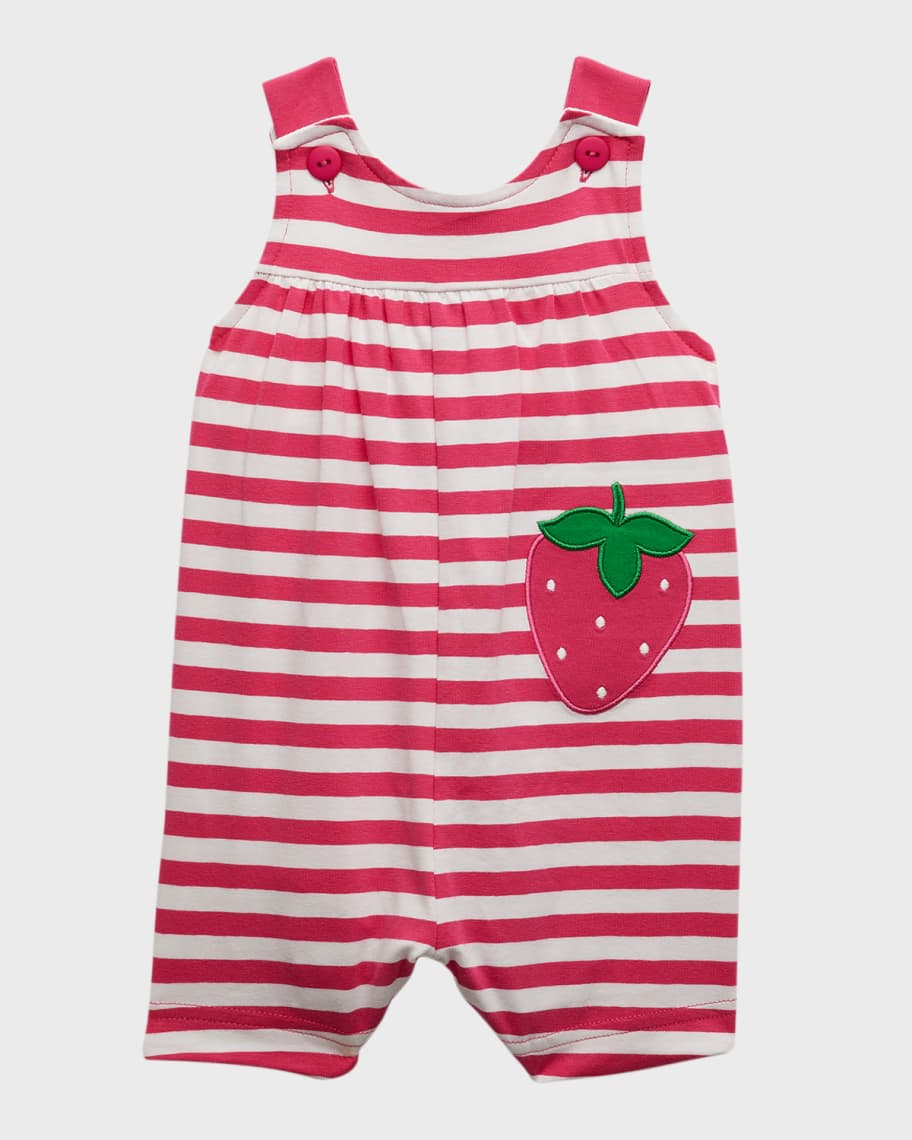 Florence Eiseman Girls Striped Knit Embroidered Strawberry Playsuit Size 3m 24m Neiman Marcus