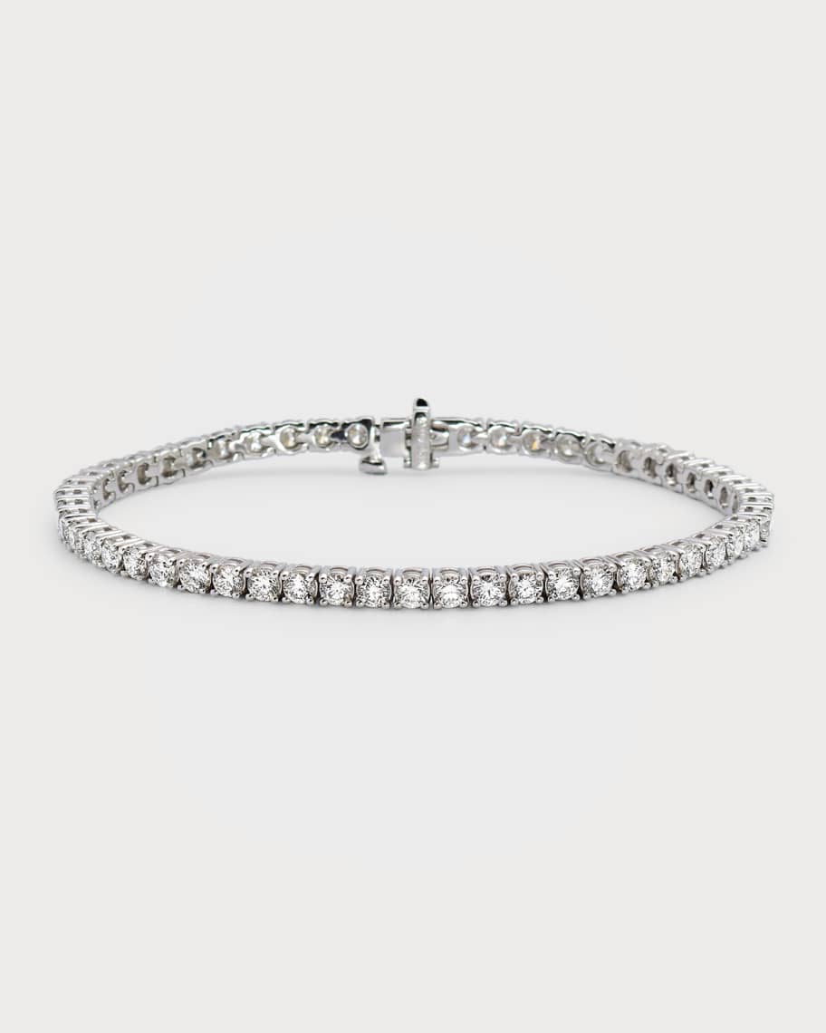 Neiman Marcus Diamonds 18K White Gold Diamond Tennis Bracelet, 7"L, 5