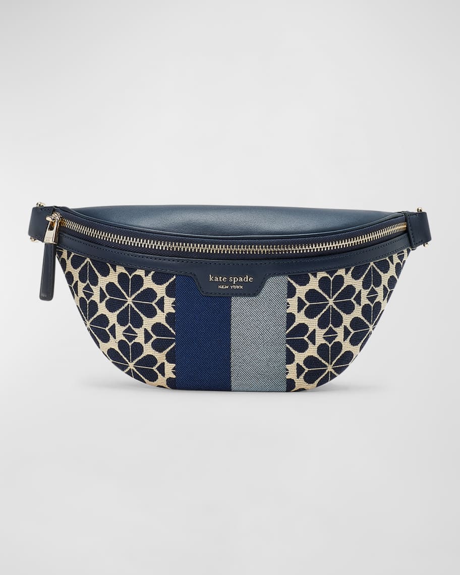 Kate Spade Spade Flower Jacquard Shelly Medium Belt Bag in Black