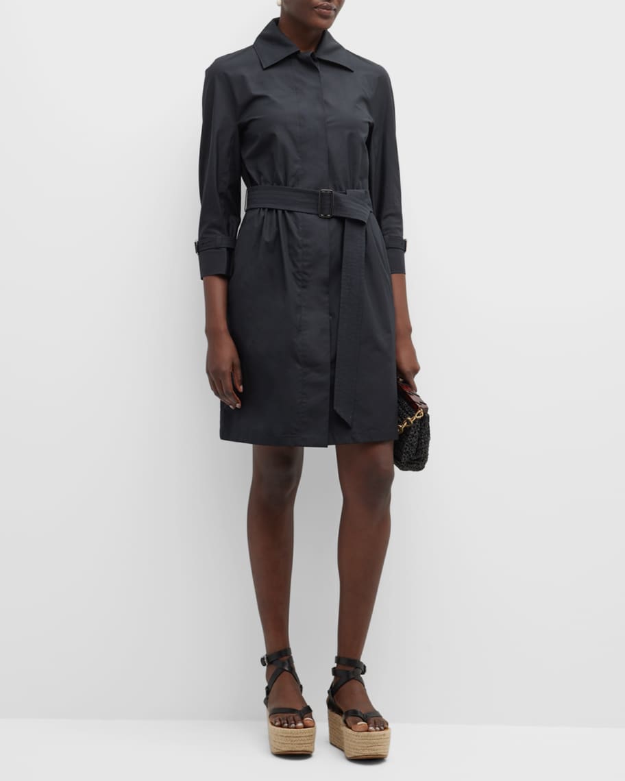 Louis Vuitton Technical Gabardine Shirt Dress BLACK. Size 40