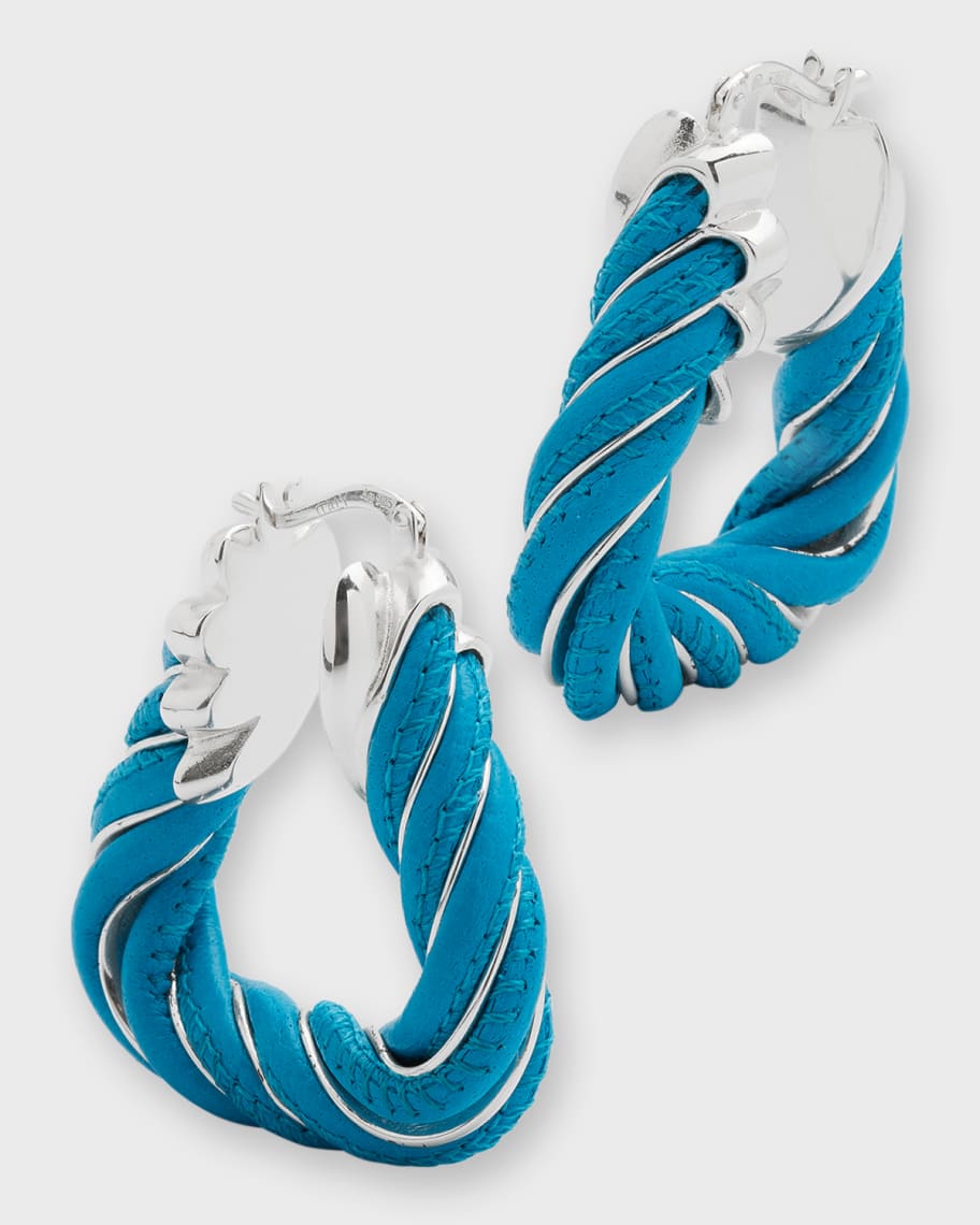 Bottega Veneta Gold Twist Hoop Earrings