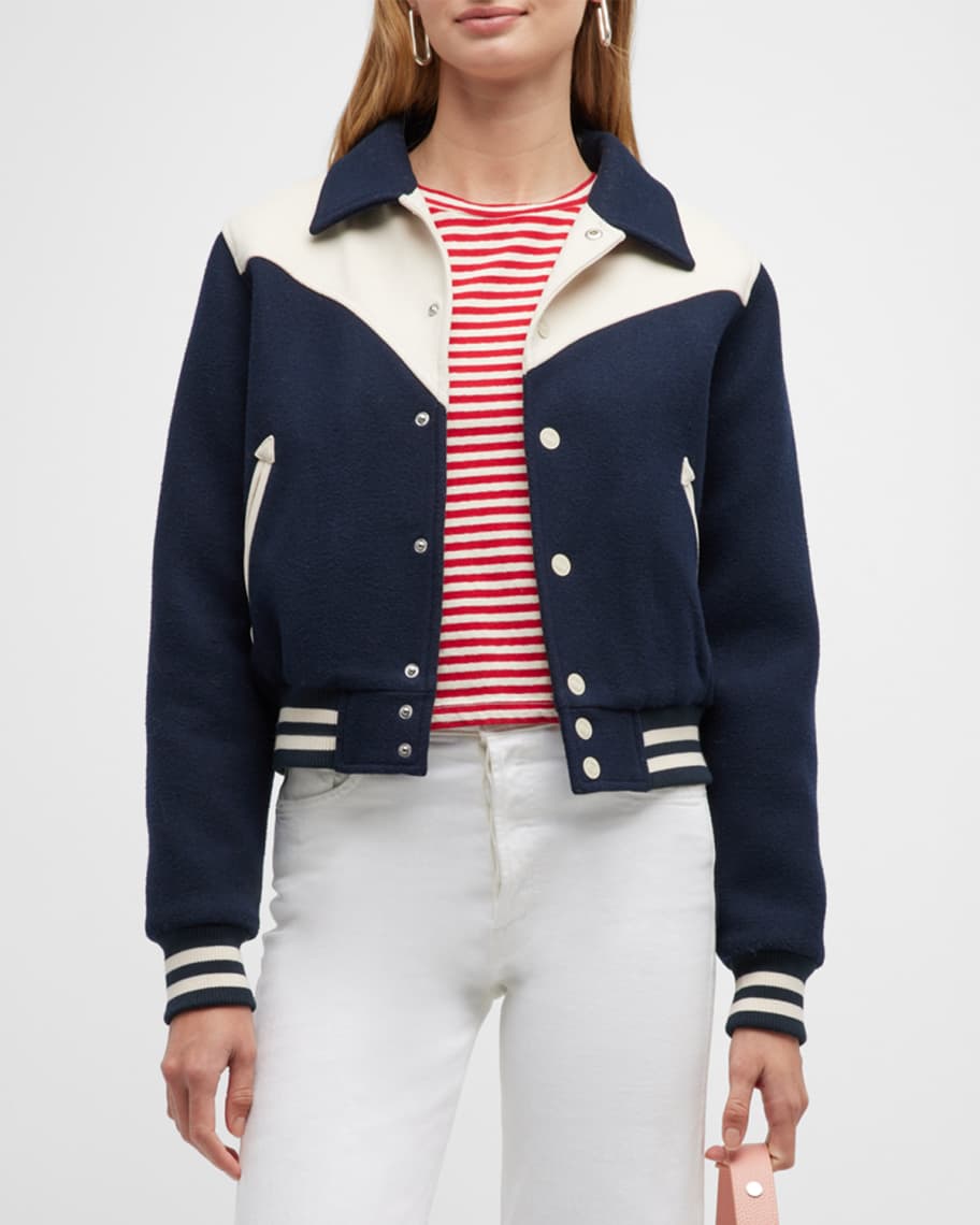 MOTHER The Western Varsity Bomber Jacket Neiman Marcus