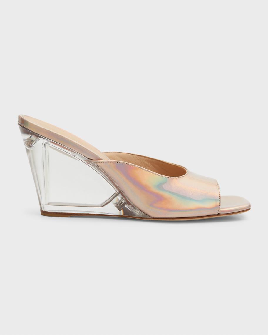 Summer Feather Wedges Slippers Women Fashion High Heels Shoes Female Wedding Party Crystal Transparent Heel Sandals WS0014
