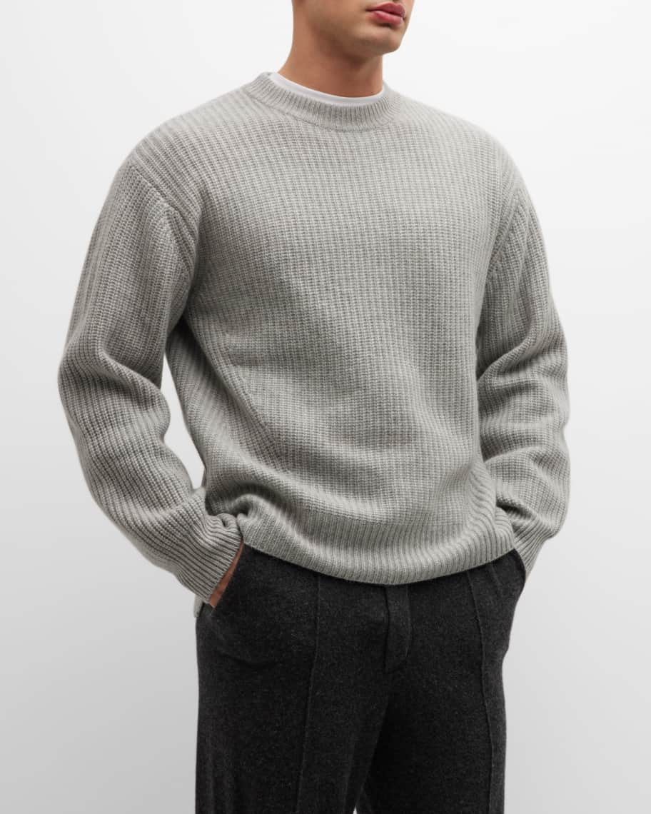 Fisherman Jacquard Crew Neck Sweater