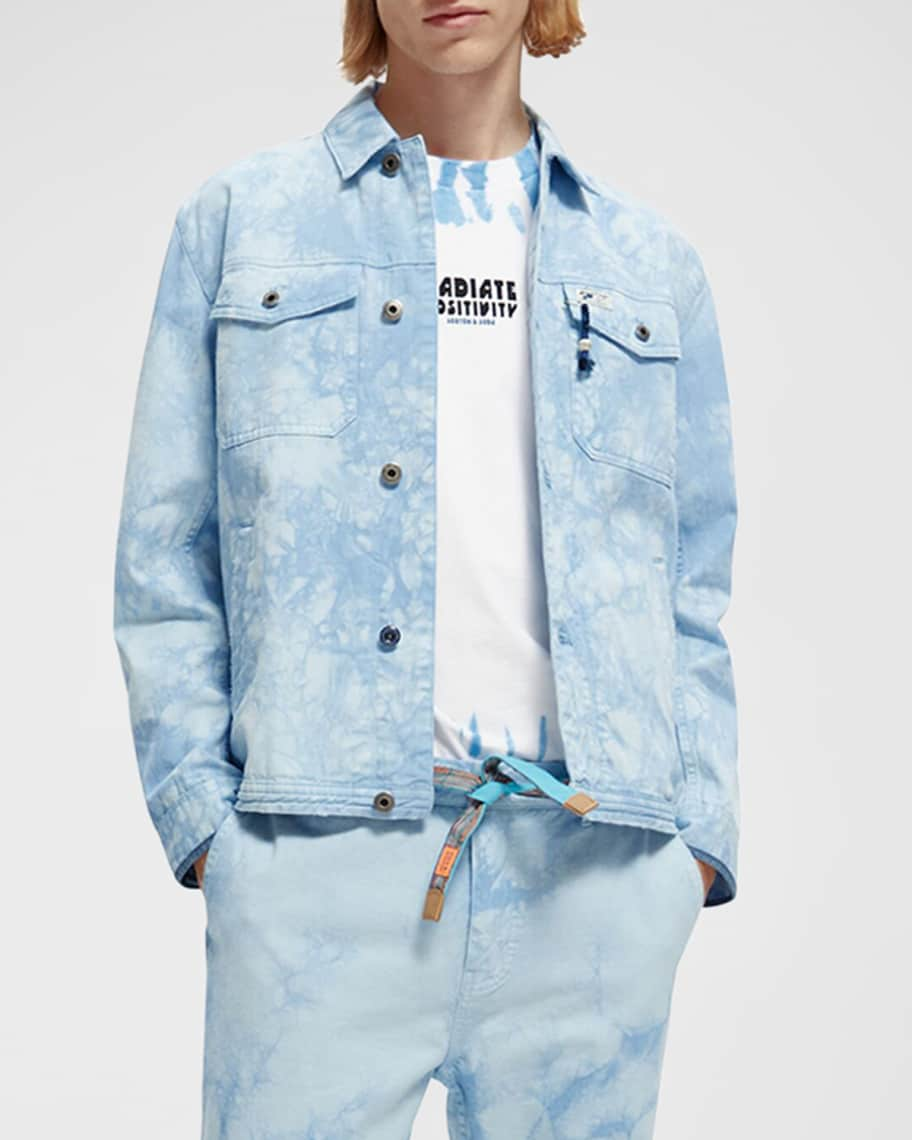 Scotch & Soda Men's Tie-Dye Twill Trucker Jacket | Neiman Marcus