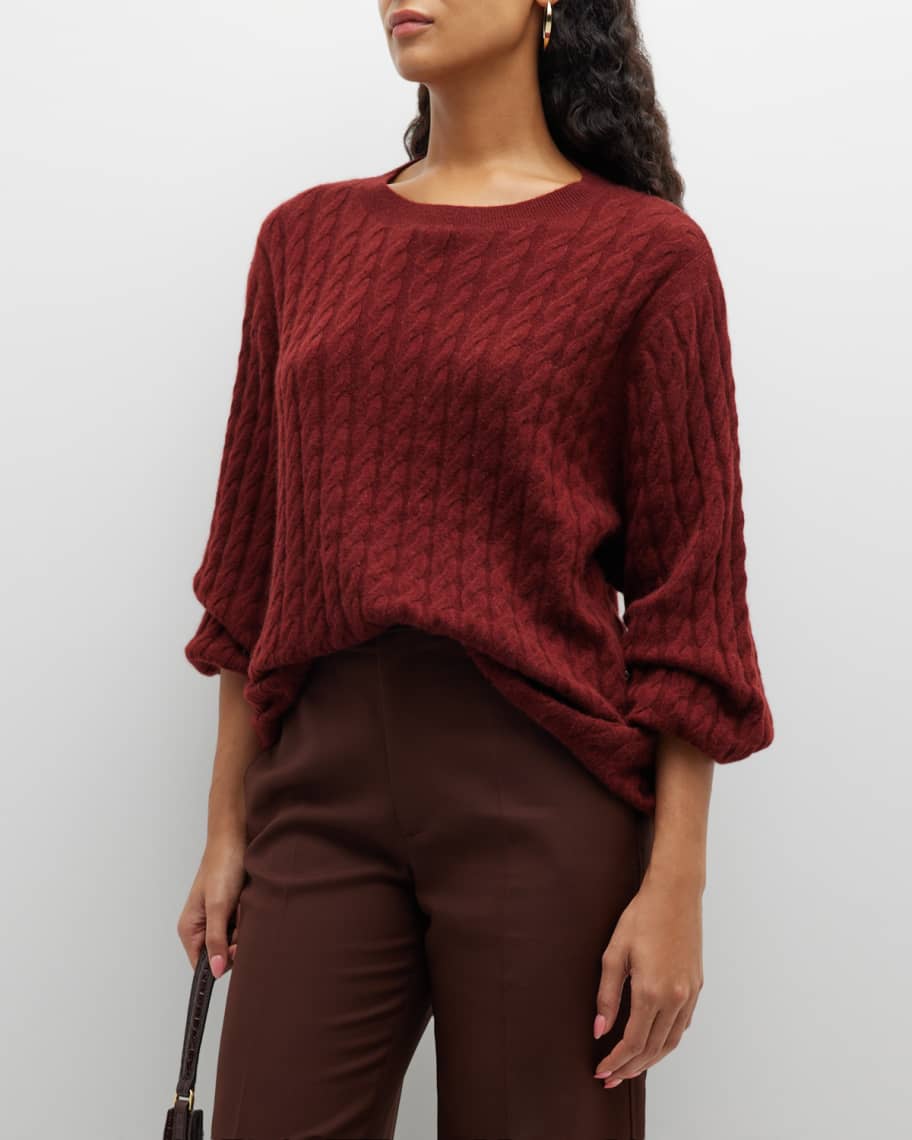 Toteme Cable Knit Cashmere Sweater Neiman Marcus