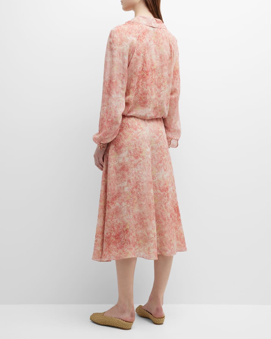 Image 3 of 6: Alexandra Water Flowers Printed Midi Dress