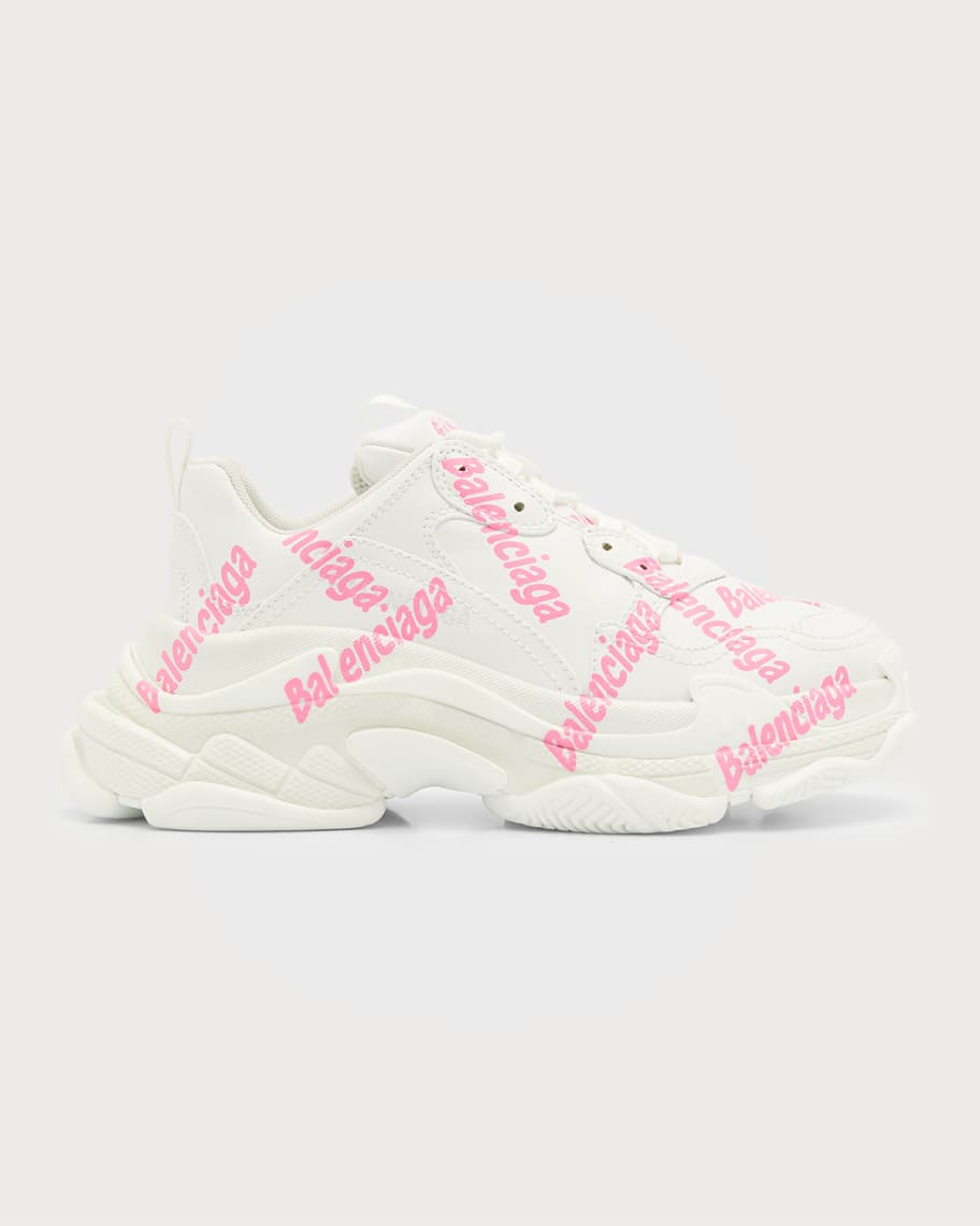 Balenciaga Triple S Faux-Leather Sneakers - Pink