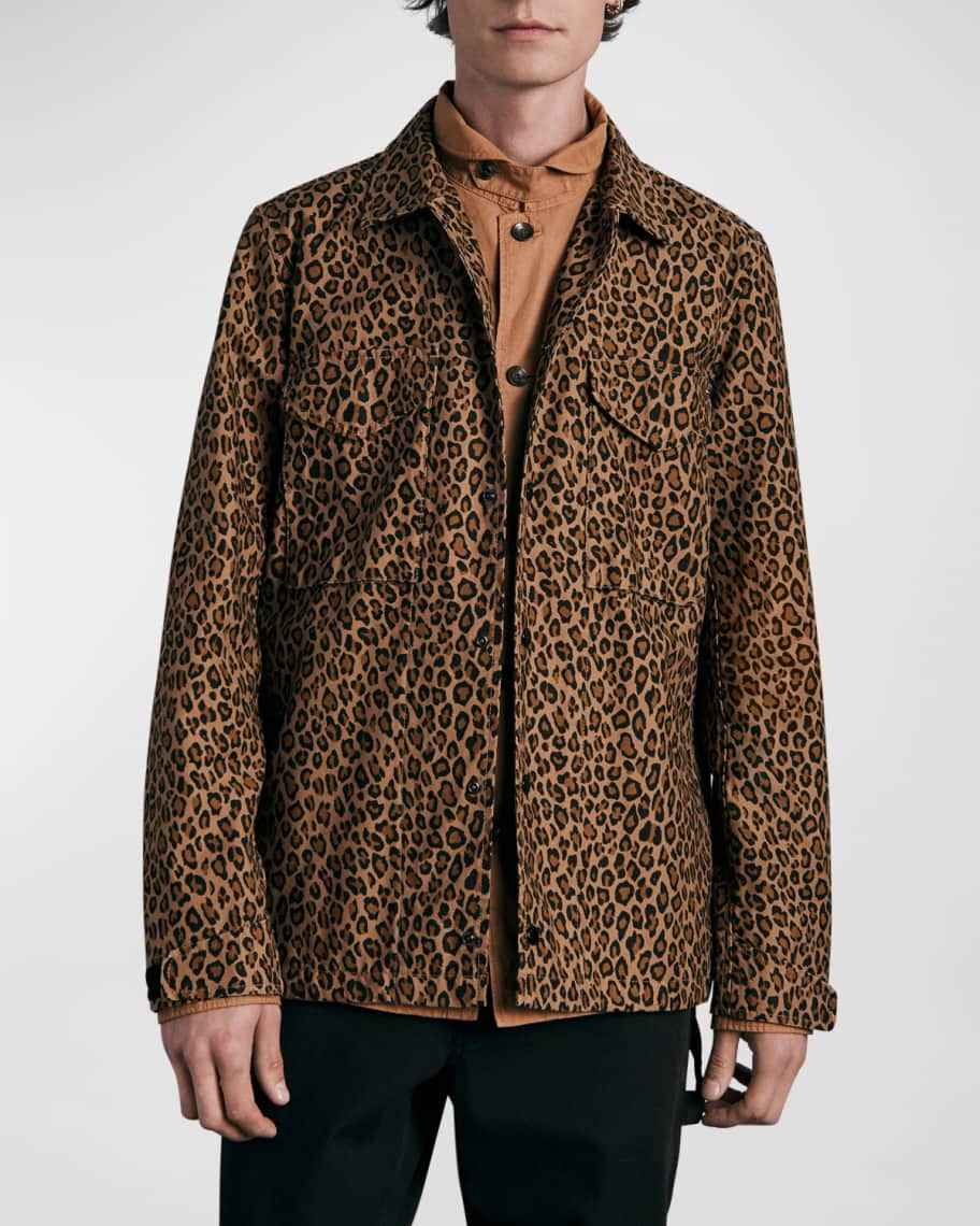 Rag & Bone Men's Leopard-Print Coach Jacket | Neiman Marcus