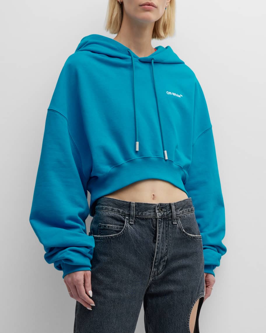 Cropped off deals white hoodie