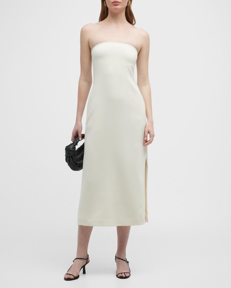 theory crepe midi dress Theory Strapless Admiral Crepe Midi Dress