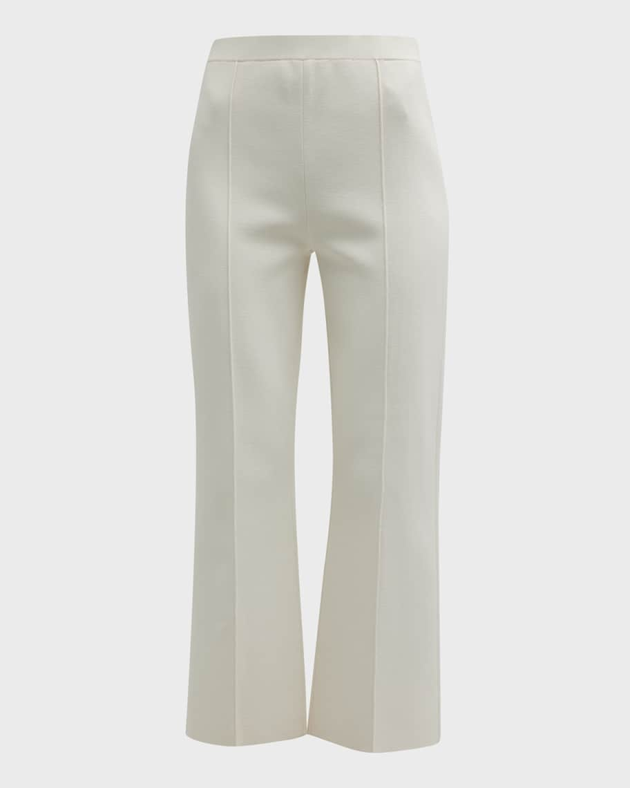 Theory Compact Crepe Cropped Flare Pants | Neiman Marcus