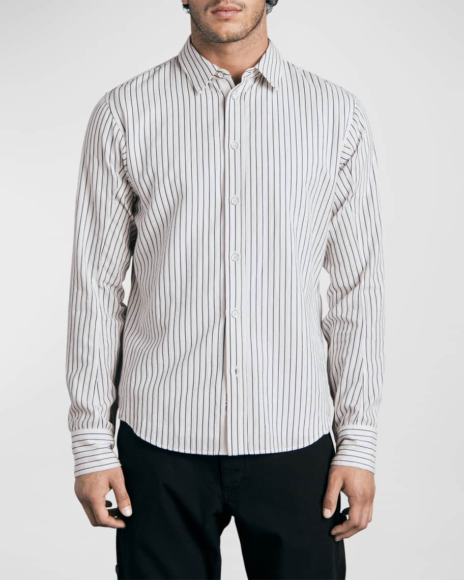 Christian Dior Horizontal Striped Ss Button Up Polo Shirt