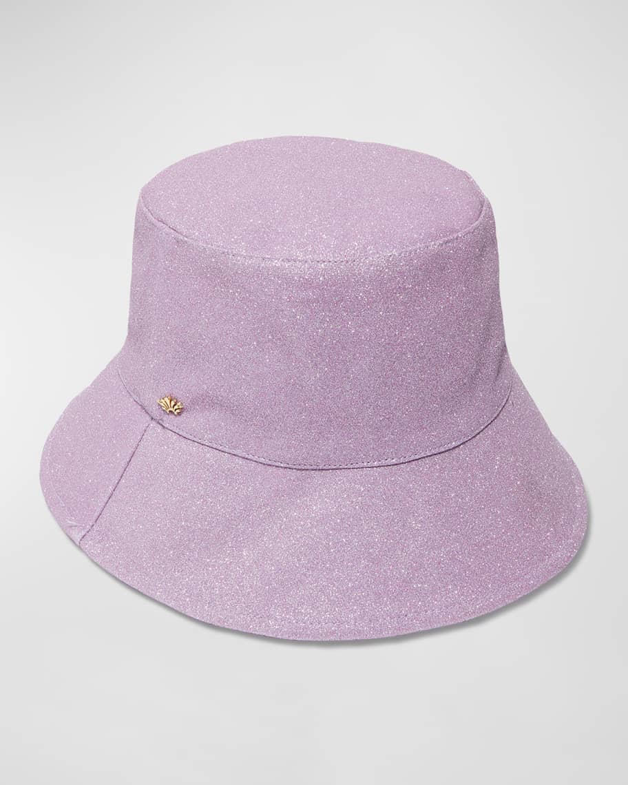 Lele Sadoughi Glitter Bucket Hat W/ Logo Charm | Neiman Marcus