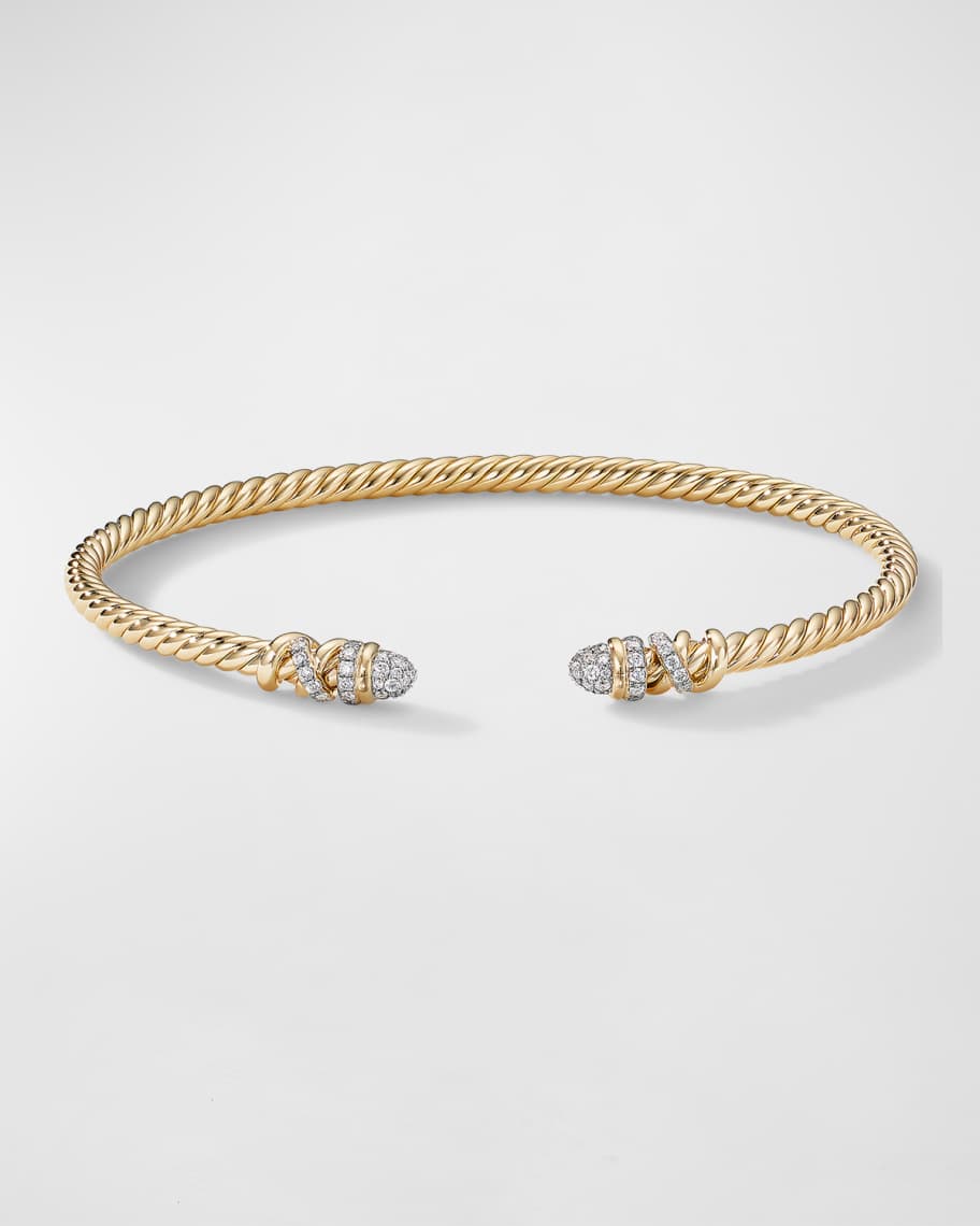 David Yurman Petite Helena Bracelet with Diamonds in 18K Gold, 3mm ...