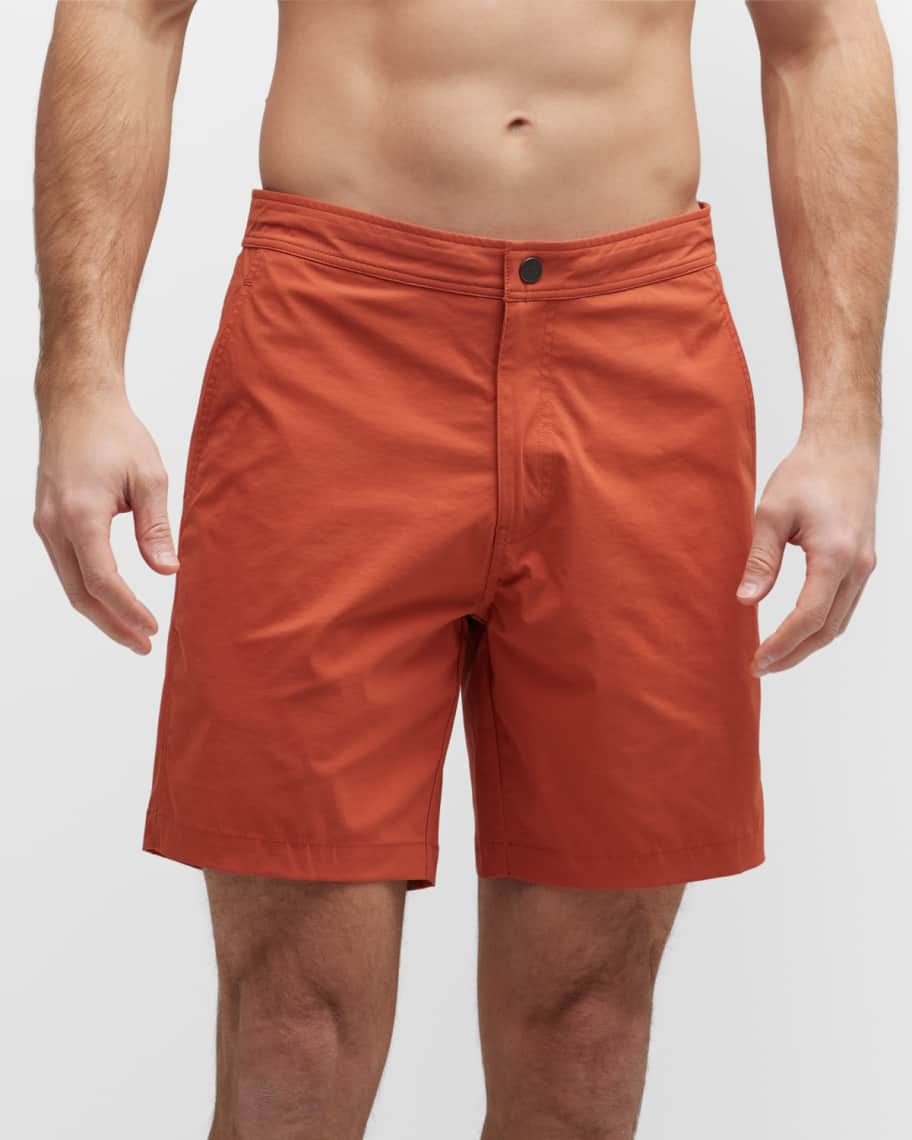 ONIA men's Calder 40 board shorts swim trunks true red