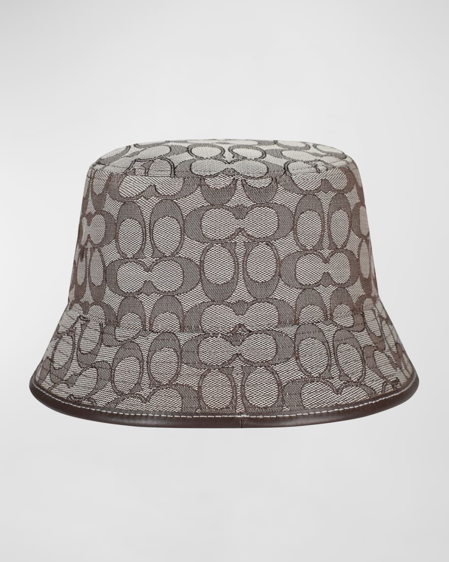 ◆Coach◆ Signature jacquard bucket hat CW944 OAK COACH Signature Jacquard Bucket Hat - POIZON
