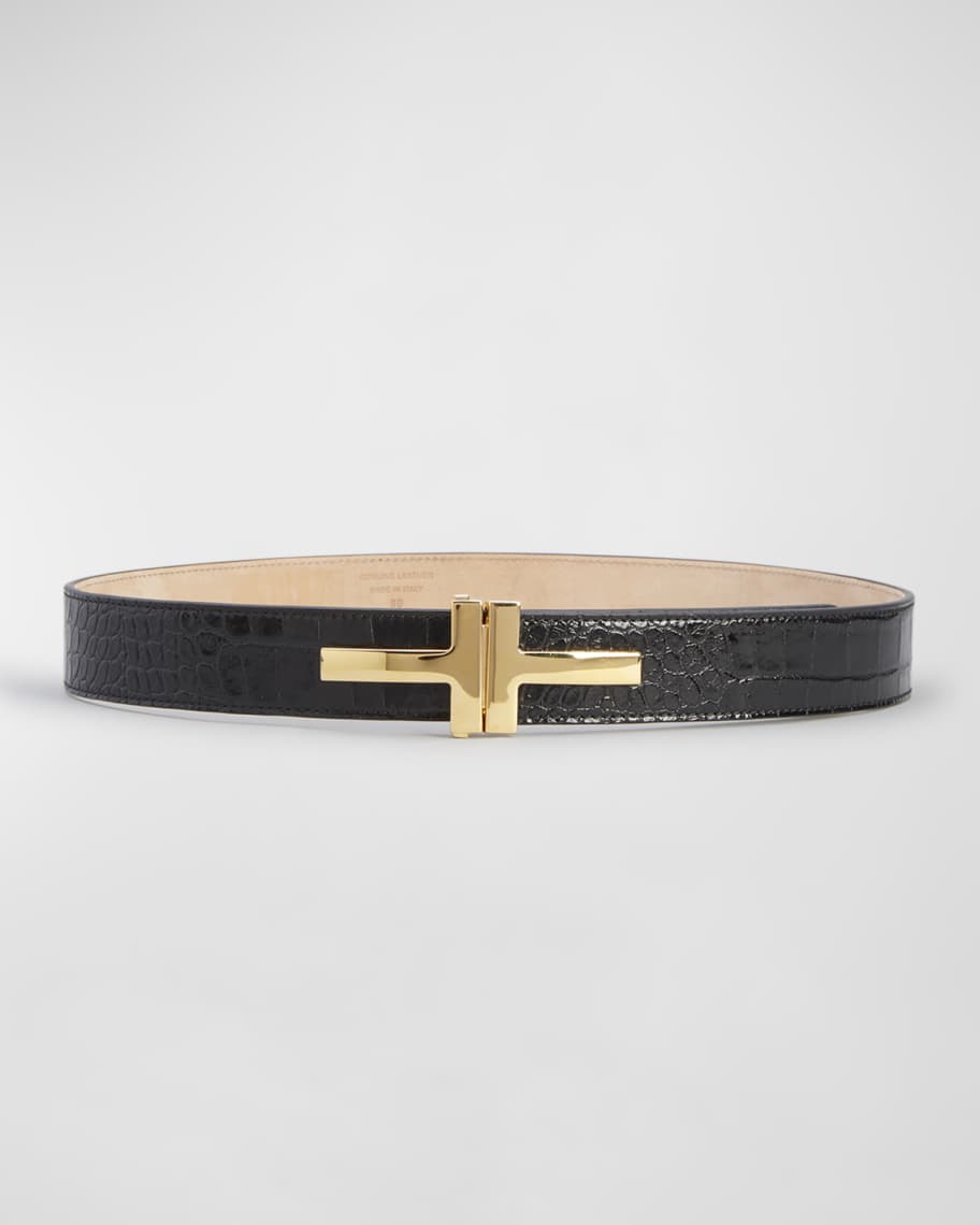 【送料&関税込】Tom Ford Shinny Stamped Croc Belt Tom Ford Shinny Stamped Croc Belt | italist