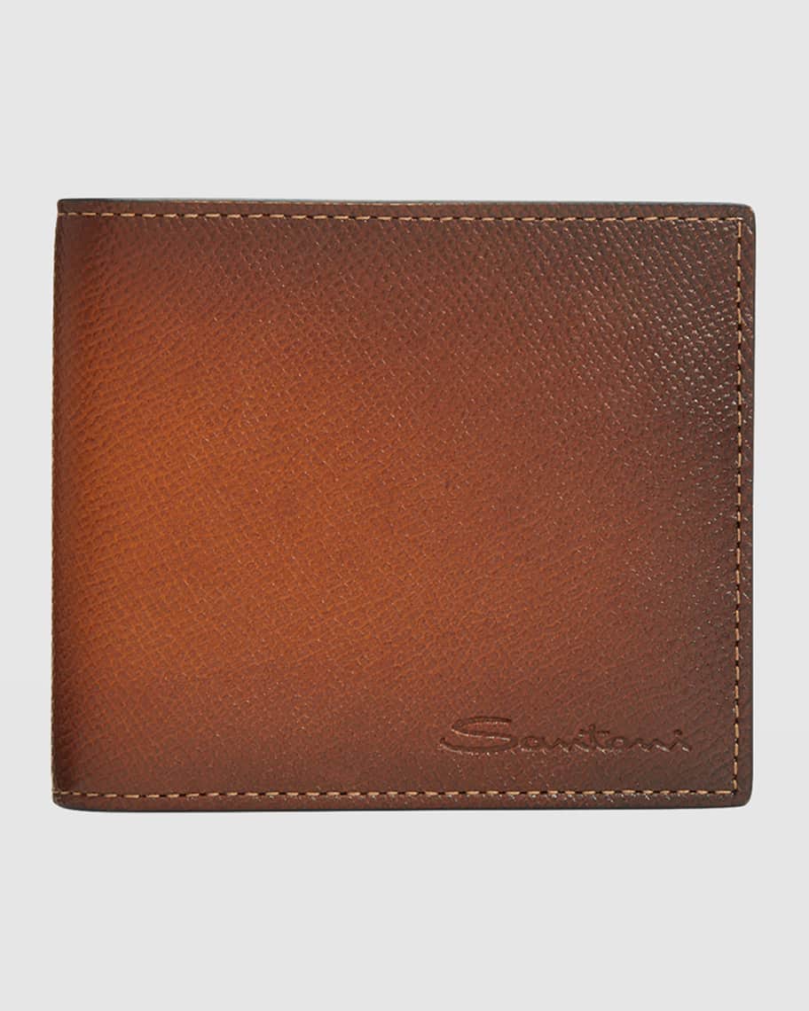 Santoni Saffiano Leather Credit Card Holder