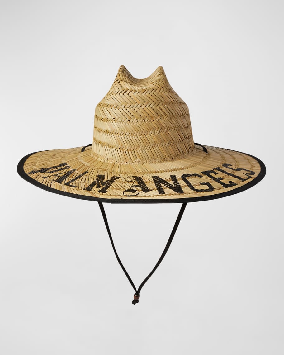Palm Angels Men s Hawaiian Logo Wide Brim Straw Hat Neiman Marcus