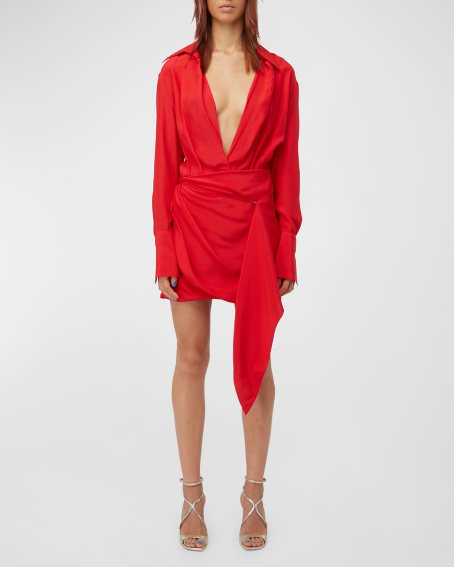 Gauge 81 Gravia Silk Draped Mini Dress | Neiman Marcus