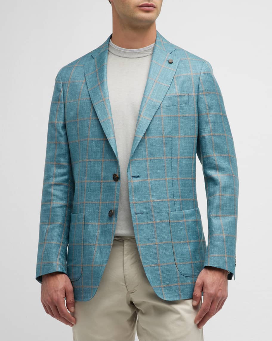 Peter Millar Men's Windowpane Sport Coat | Neiman Marcus