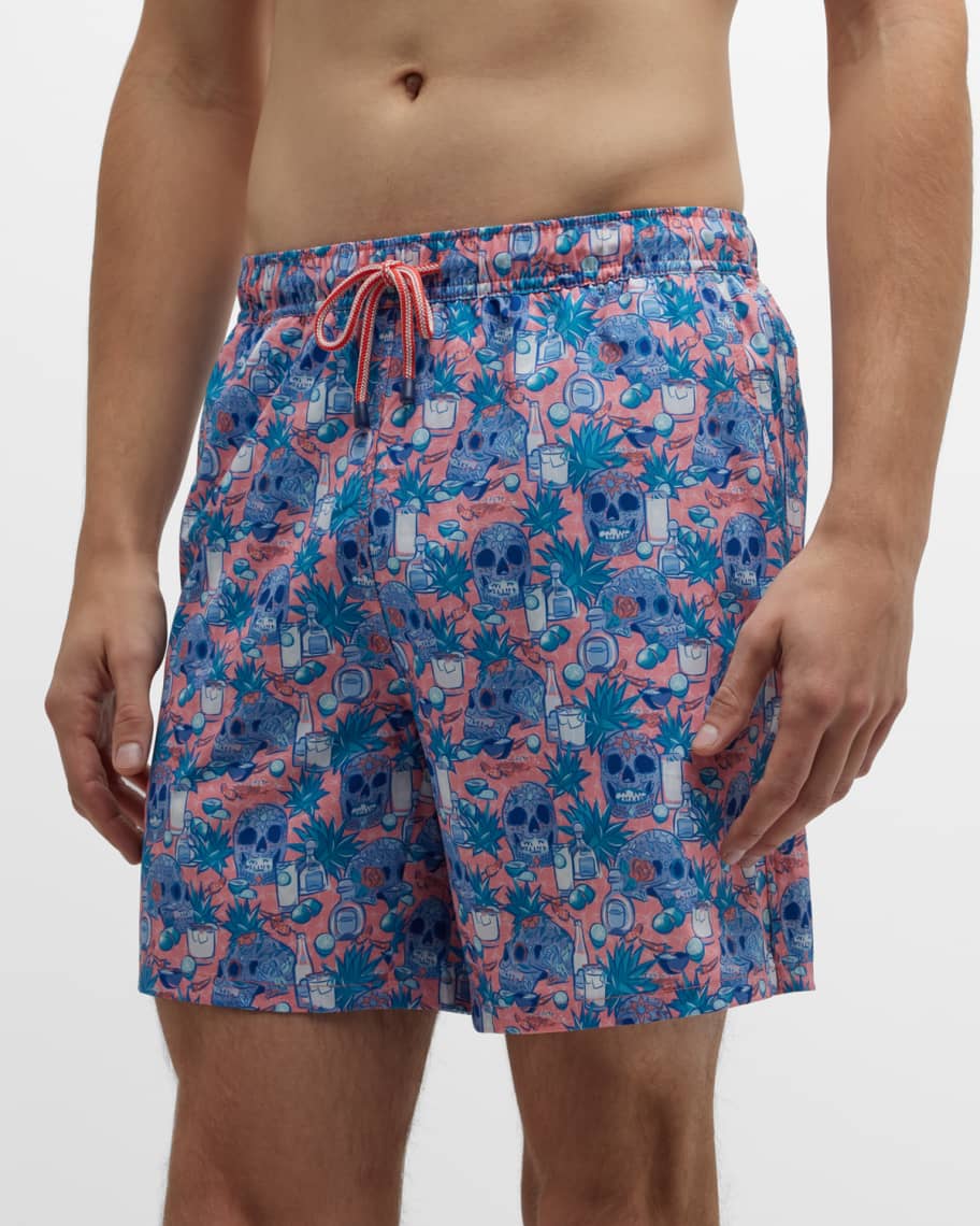 BOSS - Quick-dry swim shorts with monogram print