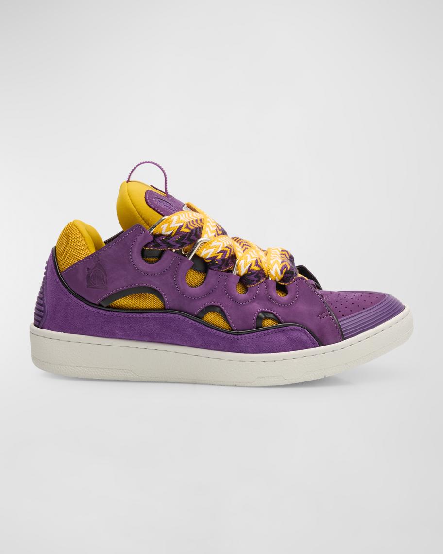 Lanvin Men's Leather Low-Top Curb Sneakers