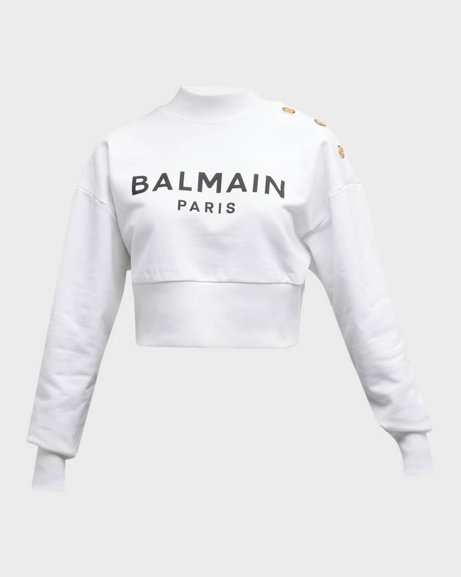 Balmain White & Navy Monogram Sweater