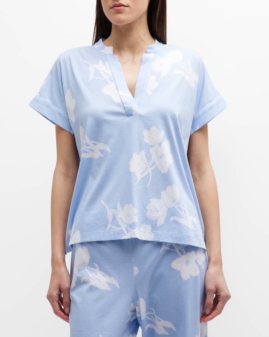 Pigiama Donna Natori Zen Floral A Maniche Corte - Morbido In Modal, Colore Heather Night Blue, Taglia M - 2