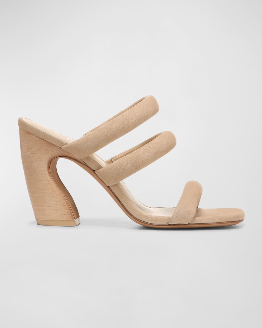 Vince Dara Suede Three-Band Slide Sandals | Neiman Marcus