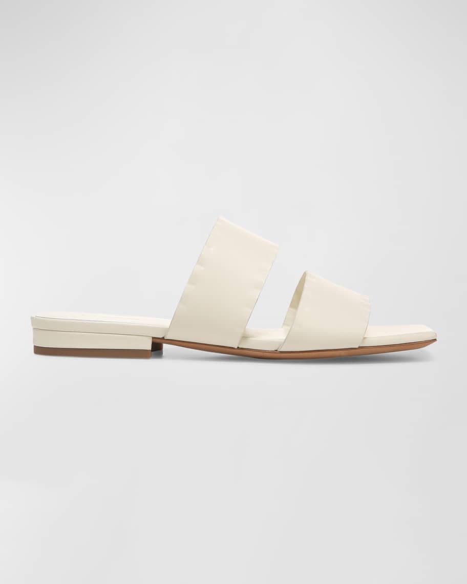 Vince Zofi Leather Two-Band Flat Sandals | Neiman Marcus