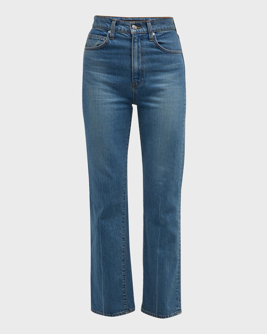 Veronica Beard Joey Straight Cowboy Crease Jeans | Neiman Marcus