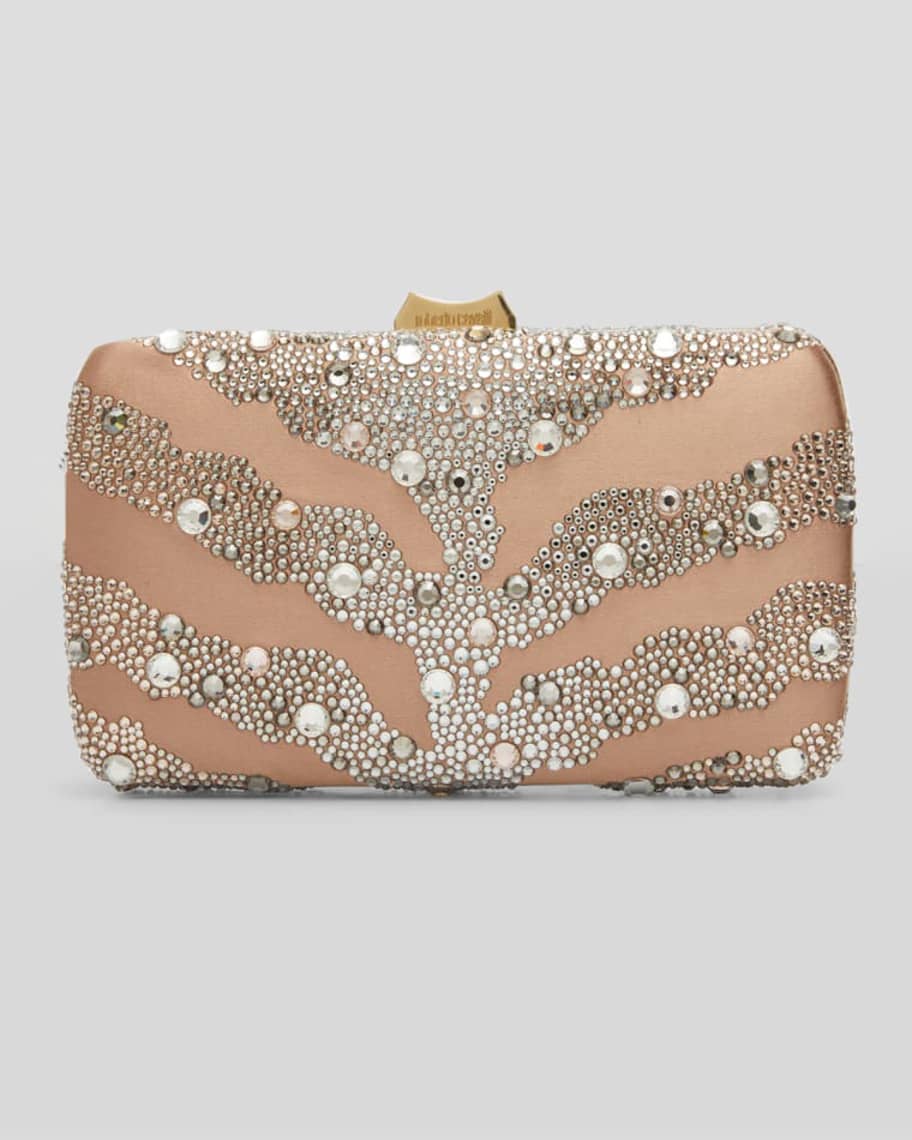 Roberto Cavalli Raso Crystal-Embellished Clutch Bag | Neiman Marcus