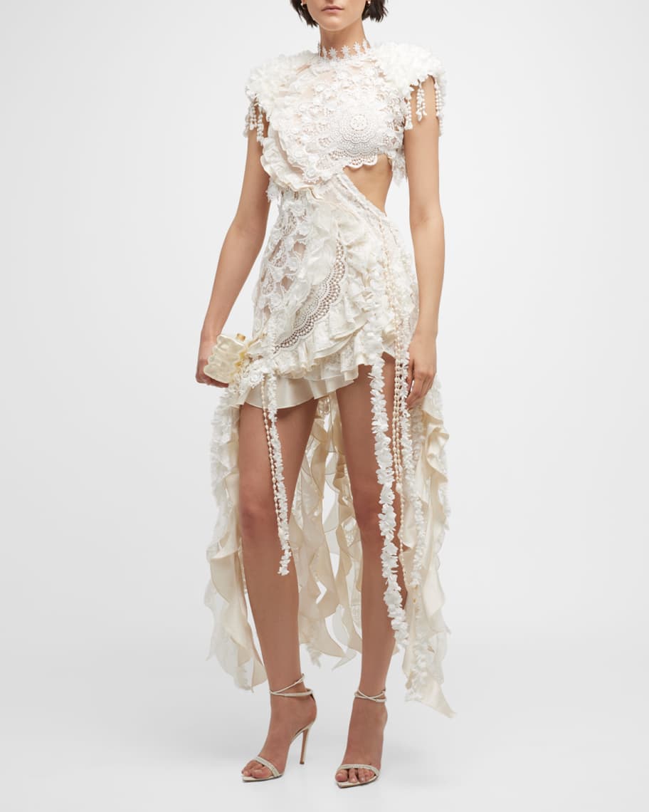 Zimmermann Wonderland Lace Frill Dress | Neiman Marcus