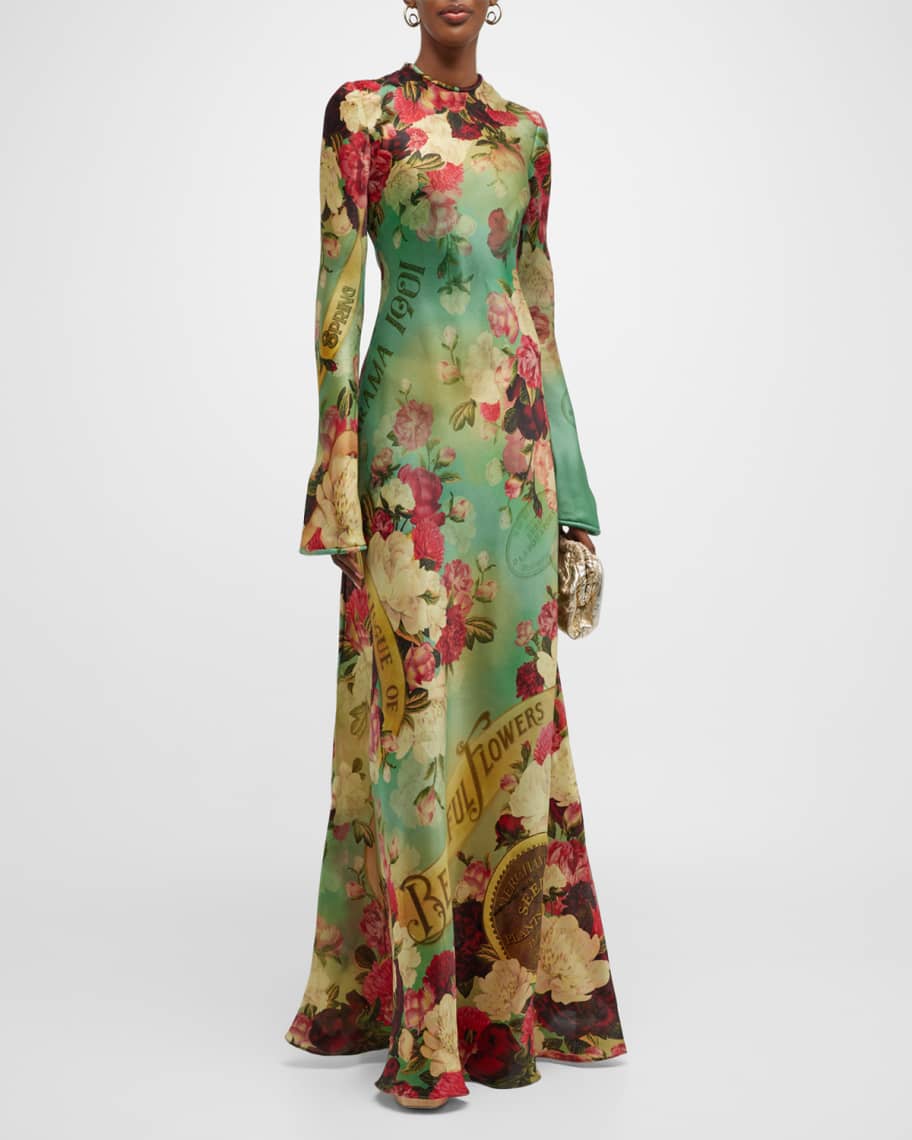 ZIMMERMANN シルクサテン ミディ丈ラップドレス【関税なし】 Zimmermann ドレス - Purple & Red Floral | FWRD