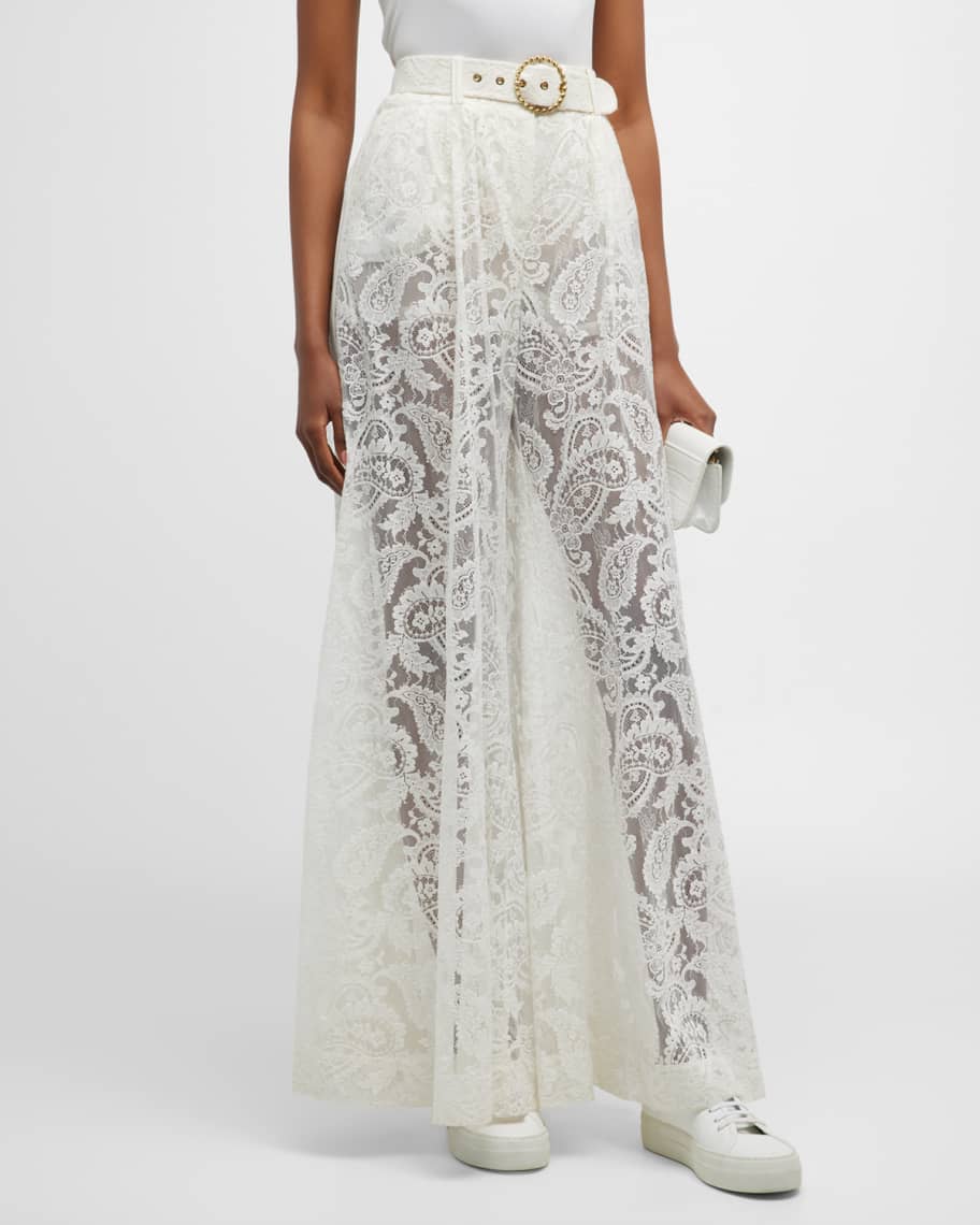 classical lace slacks pants