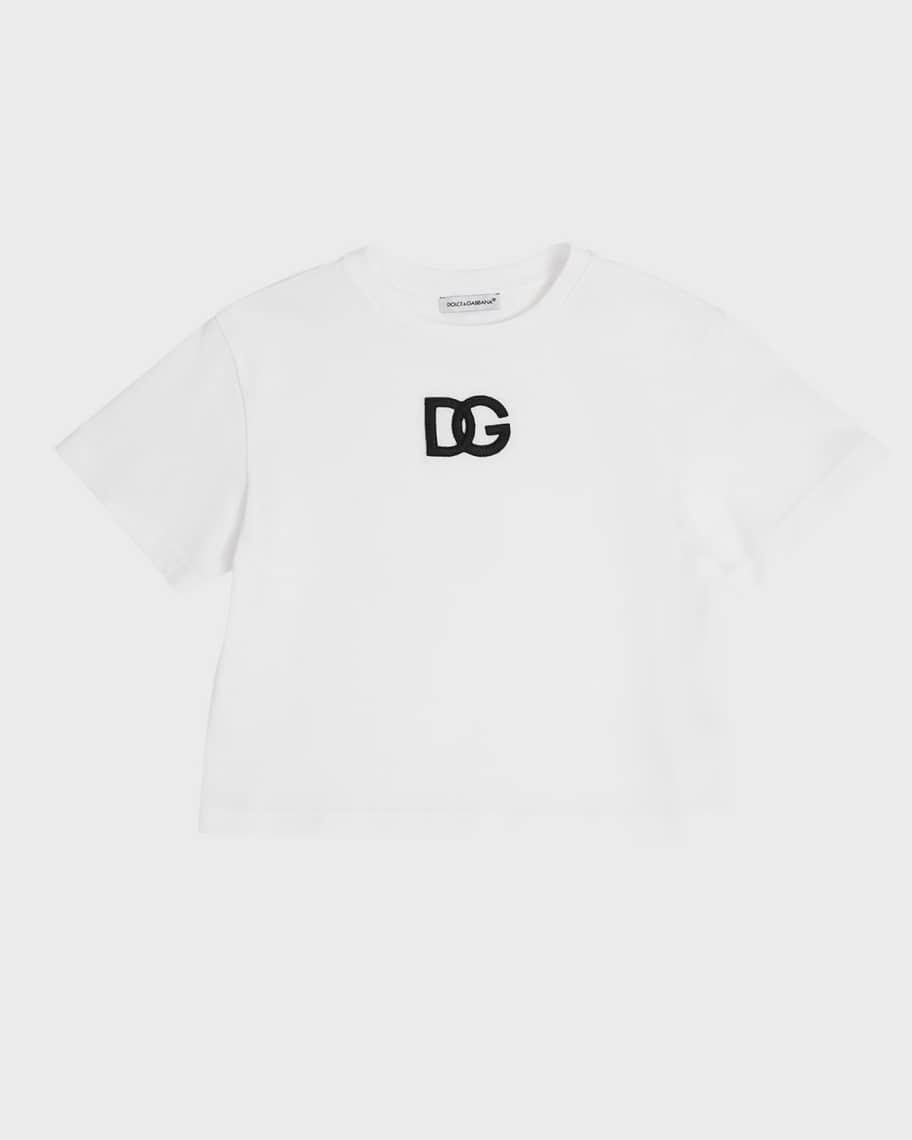 Girl's Interlocked Embroidered Logo T-Shirts | Neiman Marcus