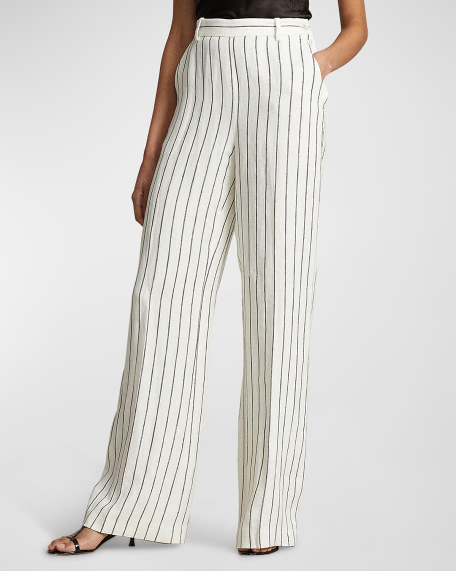 Silk Jacquard Straight Leg Thin Long Pants