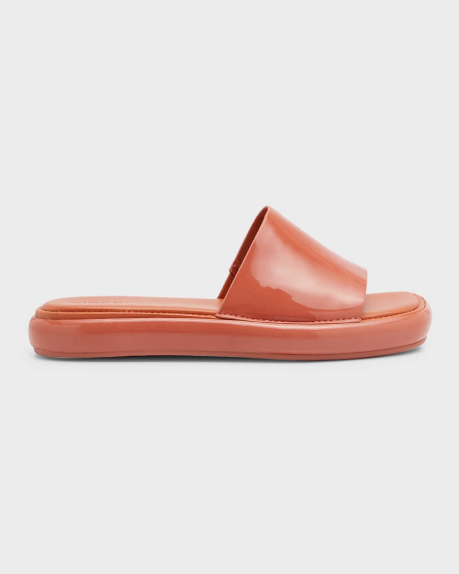 Vince Evie Patent Pool Flatform Sandals | Neiman Marcus