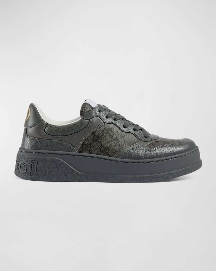 Gucci Men's Chunky B GG Supreme Low-Top Sneakers | Neiman Marcus