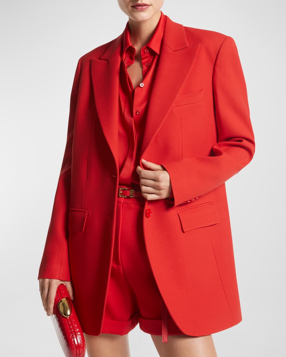 Michael Kors Collection Crepe Sable Boyfriend Blazer Jacket