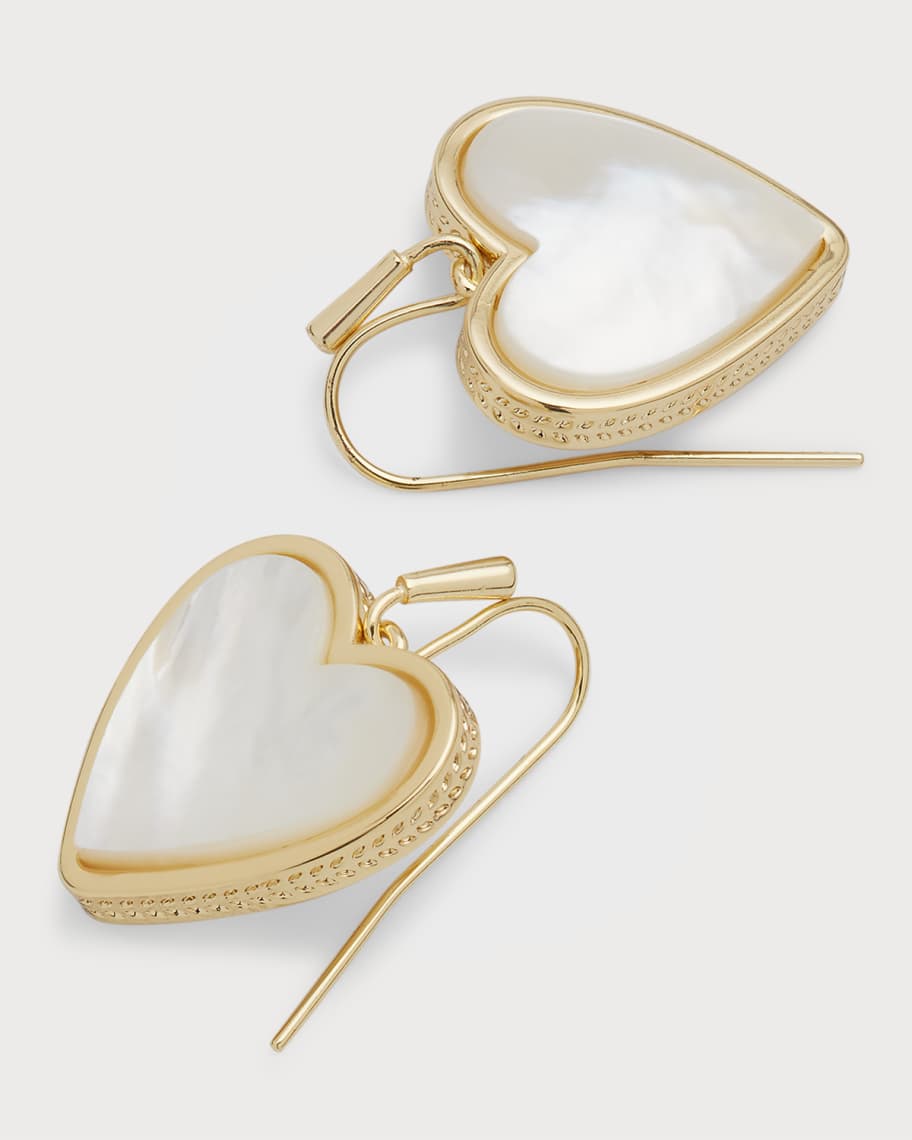 Mother-of-Pearl Heart Drop Earrings